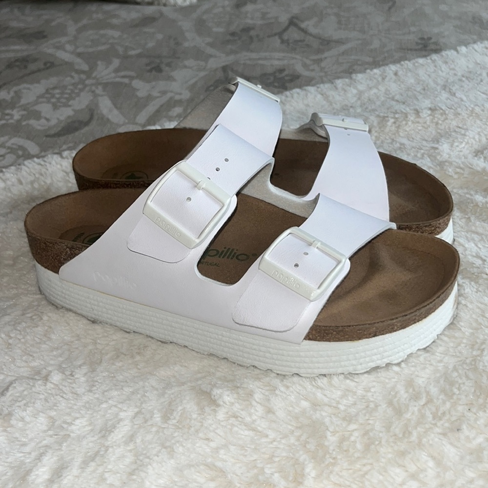 Papillio White Platform Sandals